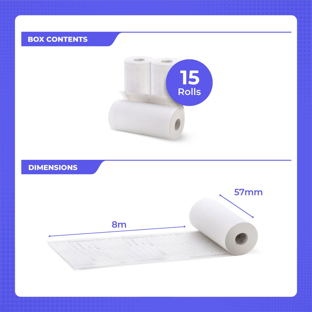Tachorollen 57 mm x 8 m - 48g/m² (15 Rollen) (Bild 4)