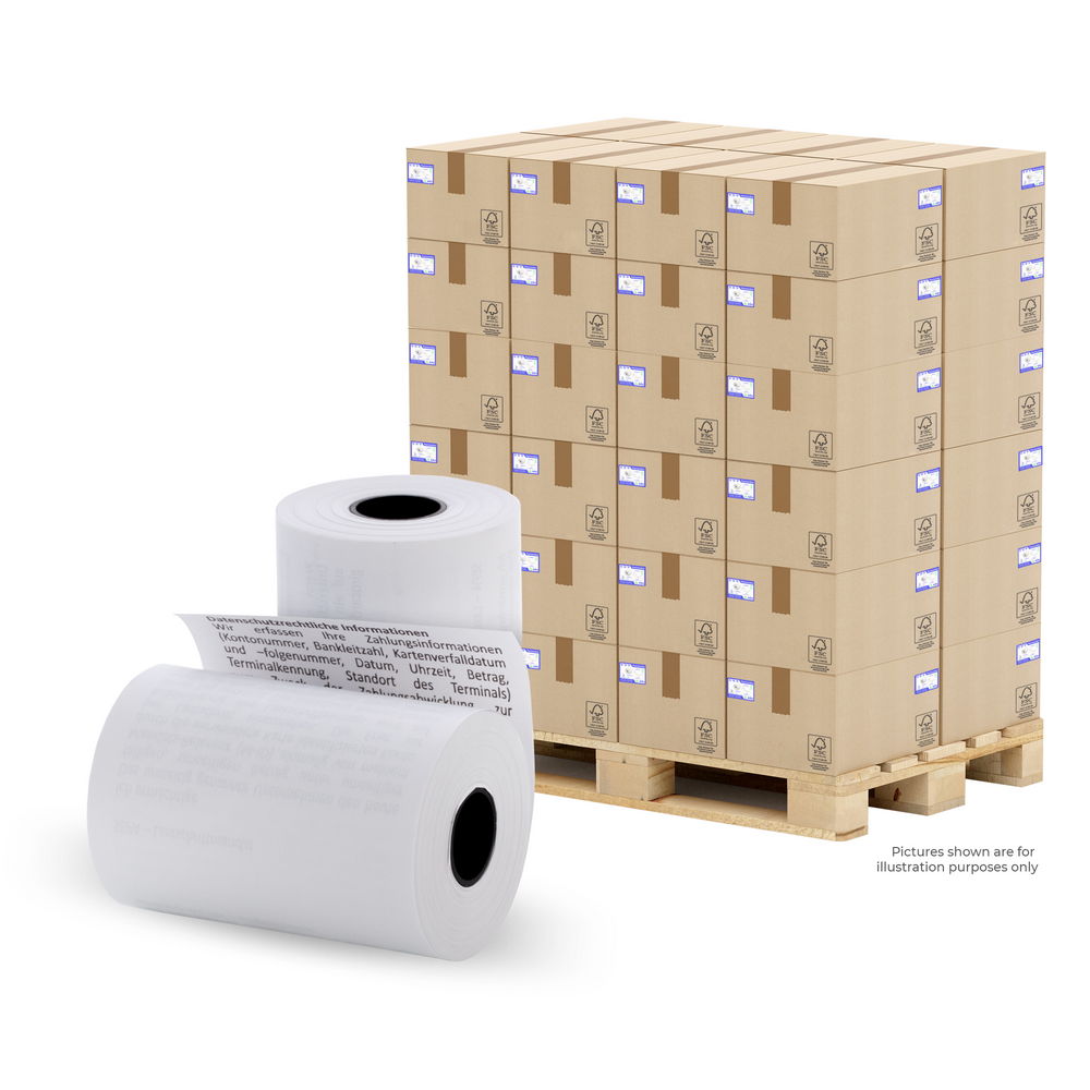 EC Cash 57 mm x 35 mm - 55g/m² + SEPA (50 Rollen) - 1 Palette (Bild 2)